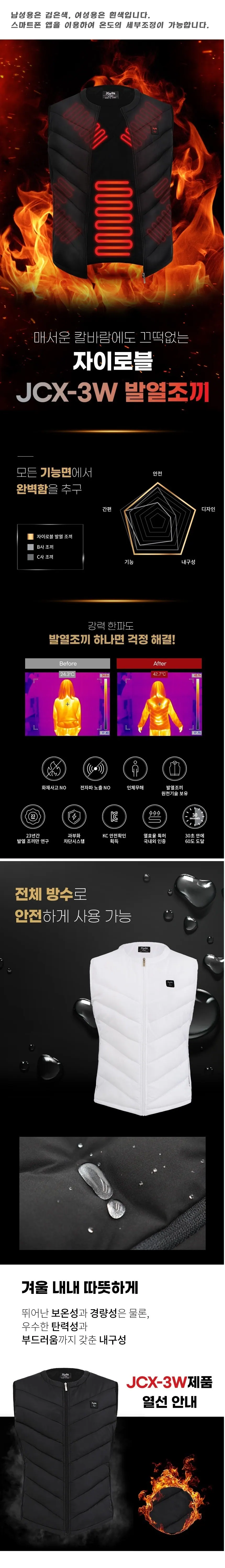 발열조끼 JCX-3W (남성용) 상세 1