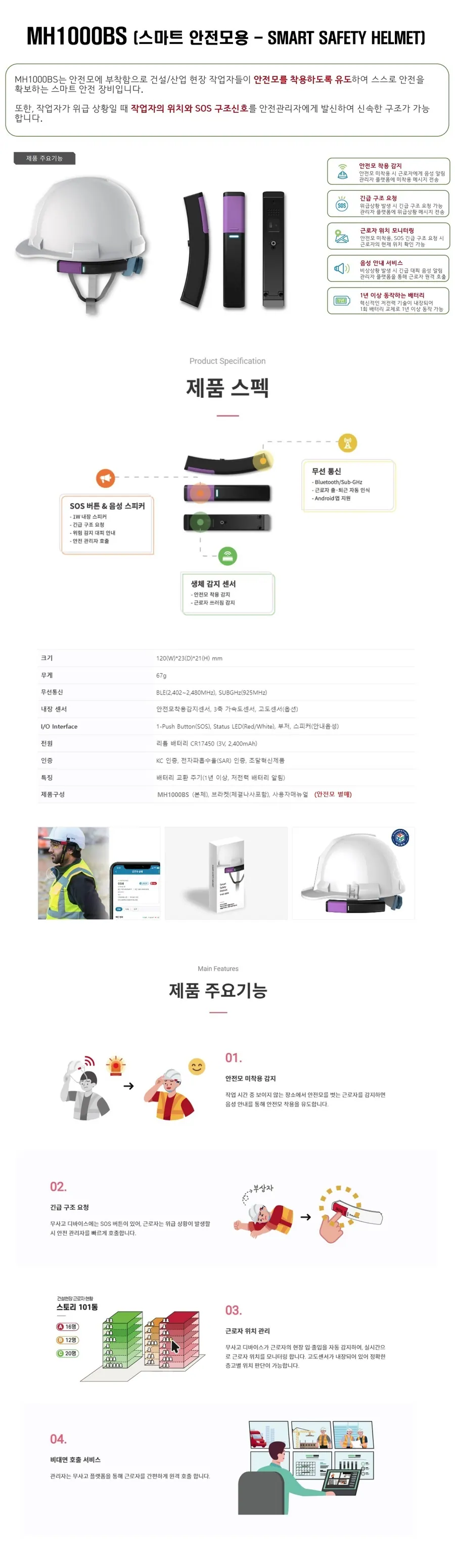 MH1000BS (스마트 안전모용) 상세 1